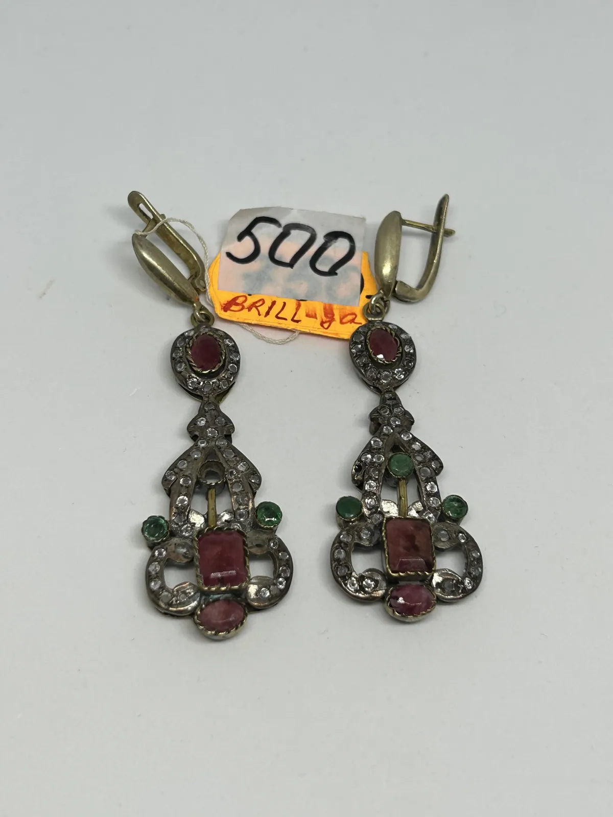 Золотые серьги 585 пробы с бриллиантами | № 166