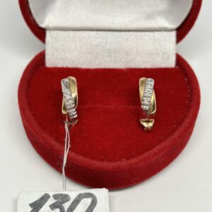 Золотые серьги 585 пробы с бриллиантами | № 218